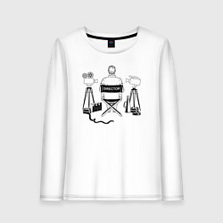 Лонгслив хлопковый женский Я режиссёр, цвет: белый