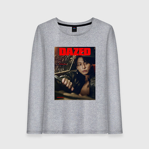 Женский лонгслив BTS JungKook на обложке / Меланж – фото 1