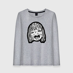 Лонгслив хлопковый женский Ahegao baby, цвет: меланж