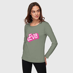 Лонгслив хлопковый женский Eva -retro barbie style, цвет: авокадо — фото 2