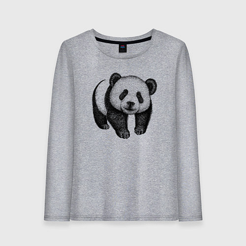 Женский лонгслив Панда милая / Меланж – фото 1
