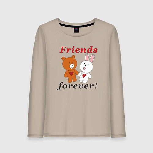 Женский лонгслив Friends forever / Миндальный – фото 1