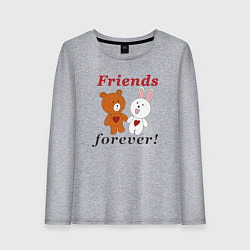 Лонгслив хлопковый женский Friends forever, цвет: меланж