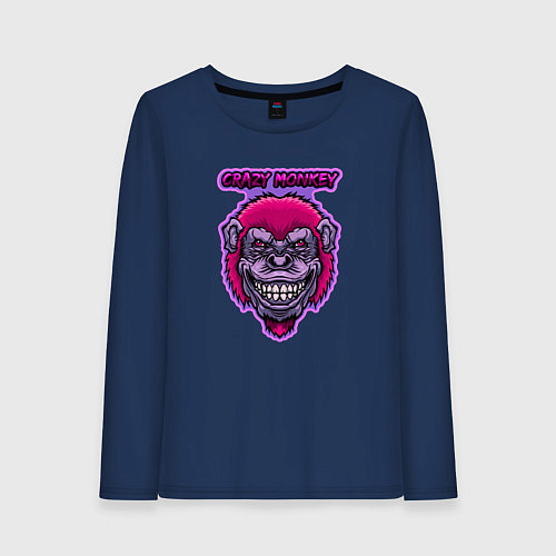 Женский лонгслив Purple crazy monkey / Тёмно-синий – фото 1