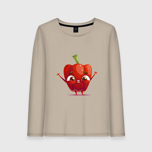 Женский лонгслив Милый перчик / Миндальный – фото 1