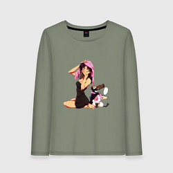 Лонгслив хлопковый женский Мисато и Пен-Пен, цвет: авокадо