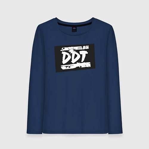 Женский лонгслив ДДТ - логотип / Тёмно-синий – фото 1