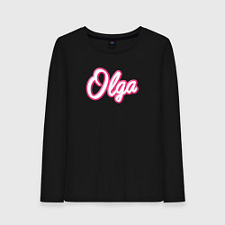 Женский лонгслив Ольга в стиле Барби - объемный шрфит