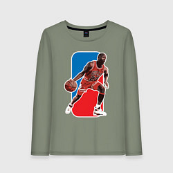 Лонгслив хлопковый женский Jordan play, цвет: авокадо