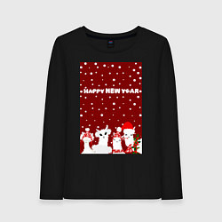 Женский лонгслив Семья лам на новогодних каникулах
