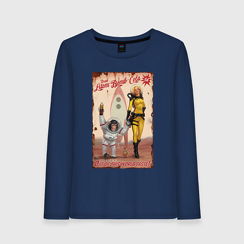 Женский лонгслив Fallout - atom bomb cola / Тёмно-синий – фото 1