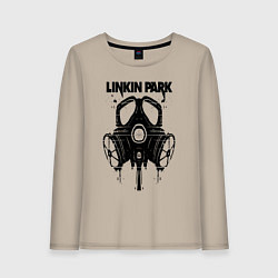Лонгслив хлопковый женский Linkin Park - gas mask, цвет: миндальный