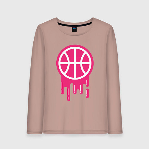 Женский лонгслив Pink basketball / Пыльно-розовый – фото 1