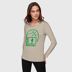 Лонгслив хлопковый женский Boston basketball, цвет: миндальный — фото 2