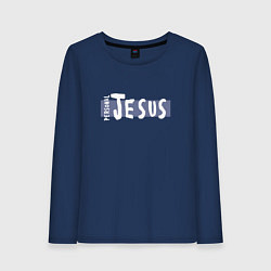 Лонгслив хлопковый женский Depeche Mode - personal jesus logo, цвет: тёмно-синий