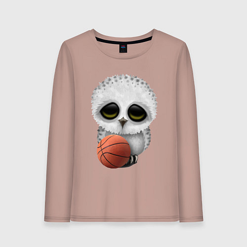 Женский лонгслив Сова баскетболист / Пыльно-розовый – фото 1