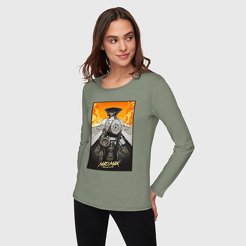 Женский лонгслив Безумный Макс - мотор / Авокадо – фото 3