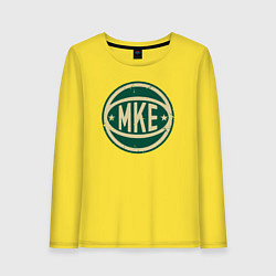 Лонгслив хлопковый женский Milwaukee star ball, цвет: желтый