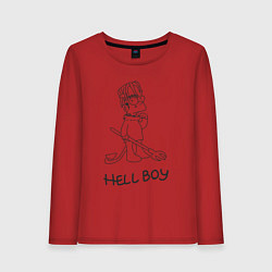 Лонгслив хлопковый женский Bart hellboy Lill Peep, цвет: красный