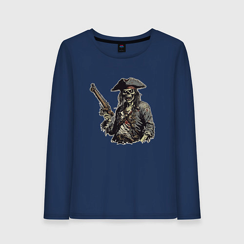 Женский лонгслив Призрачный пират / Тёмно-синий – фото 1