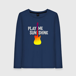 Лонгслив хлопковый женский Play me sunshine, цвет: тёмно-синий