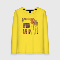 Лонгслив хлопковый женский Вопрос жирафа, цвет: желтый