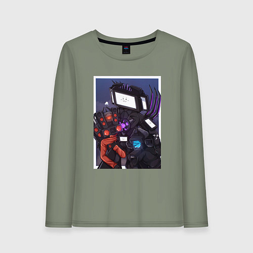 Женский лонгслив ТВ Мен со Спикерменом и Камераменом / Авокадо – фото 1