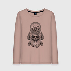 Лонгслив хлопковый женский Белка стильная, цвет: пыльно-розовый