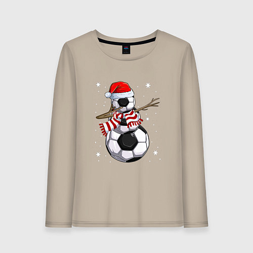 Женский лонгслив Soccer snowman / Миндальный – фото 1