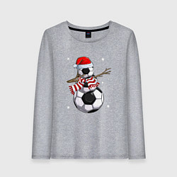 Лонгслив хлопковый женский Soccer snowman, цвет: меланж