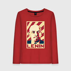 Лонгслив хлопковый женский Vladimir Lenin, цвет: красный