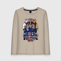 Лонгслив хлопковый женский Мыши рокеры с марса - все, цвет: миндальный