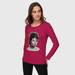Лонгслив хлопковый женский Майкл Джексон, цвет: маджента — фото 2