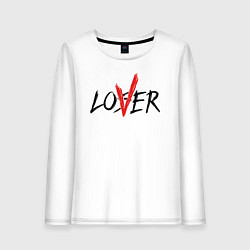 Лонгслив хлопковый женский Loser lover, цвет: белый