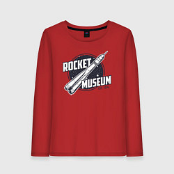 Лонгслив хлопковый женский Музей ракет, цвет: красный