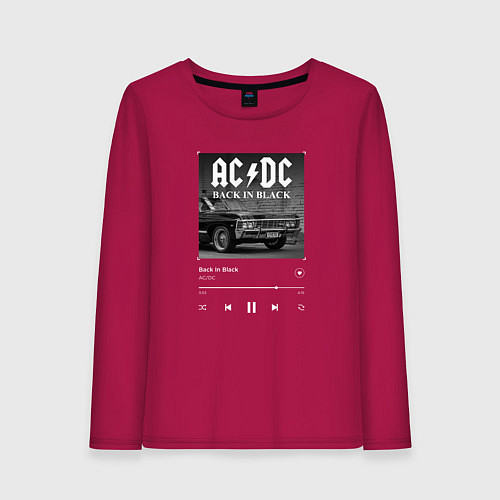 Женский лонгслив Back in black - AC DC / Маджента – фото 1