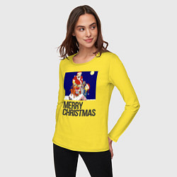 Лонгслив хлопковый женский Merry Christmas Simpsons, цвет: желтый — фото 2