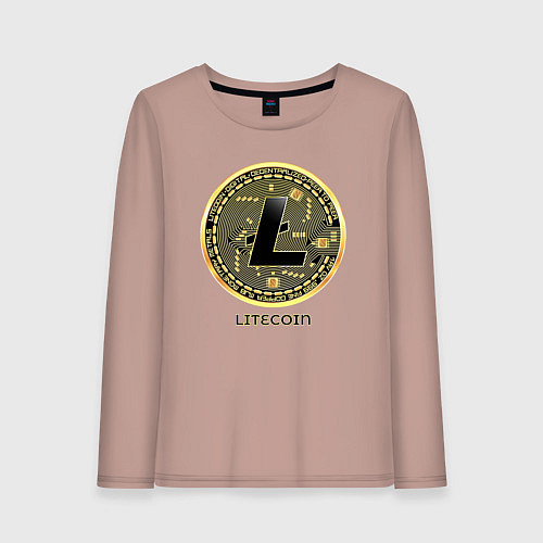 Женский лонгслив Litecoin крипта / Пыльно-розовый – фото 1