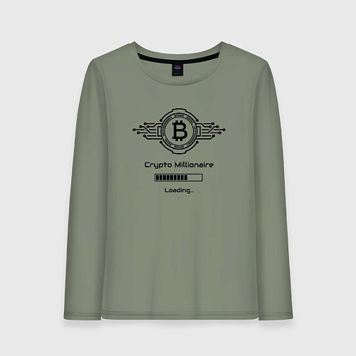 Женский лонгслив Биткоин символ миллионер / Авокадо – фото 1