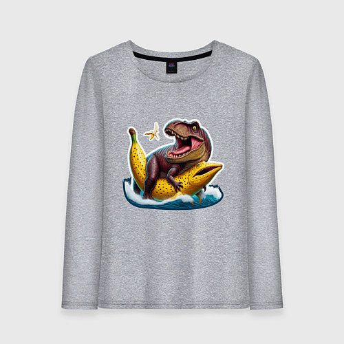 Женский лонгслив Членозавр Рекс / Меланж – фото 1