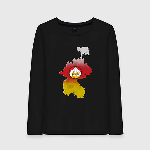 Женский лонгслив Осетия и герб / Черный – фото 1