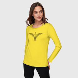 Лонгслив хлопковый женский Утка машет крыльями, цвет: желтый — фото 2