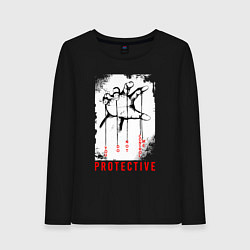 Лонгслив хлопковый женский Protective, цвет: черный
