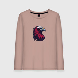 Лонгслив хлопковый женский Красочный орел, цвет: пыльно-розовый