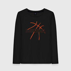 Лонгслив хлопковый женский Мяч для баскетбола, цвет: черный