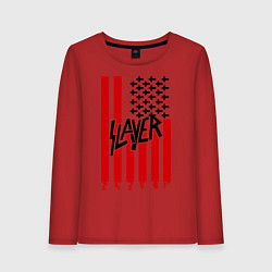 Лонгслив хлопковый женский Slayer Flag, цвет: красный