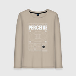 Лонгслив хлопковый женский Perceive streetwear, цвет: миндальный