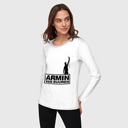 Лонгслив хлопковый женский Armin van buuren, цвет: белый — фото 2