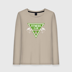 Лонгслив хлопковый женский Fitness club, цвет: миндальный