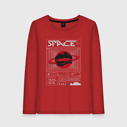 Лонгслив хлопковый женский Space streetwear, цвет: красный